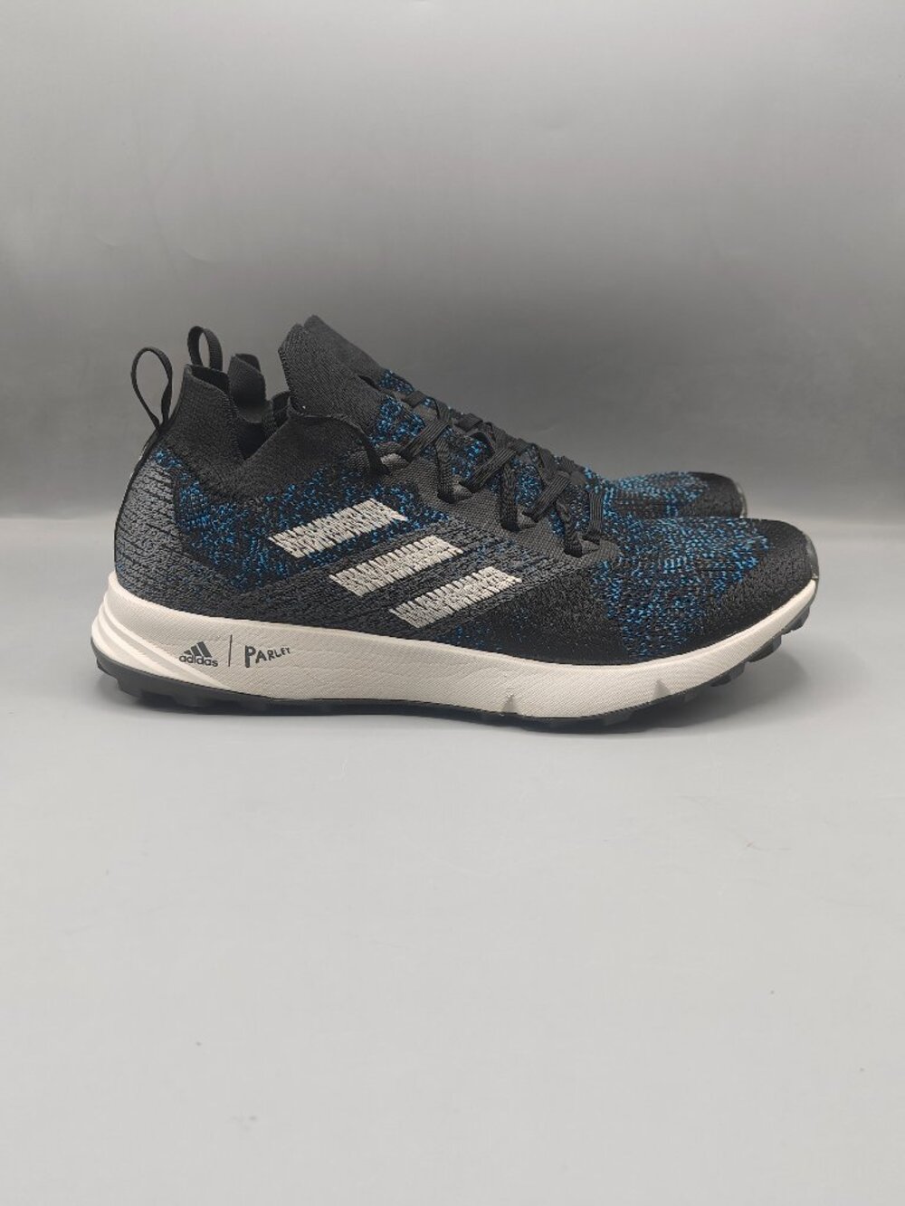 Adidas Terrex Parley Women 10 Black Blue Knit Trail Shoes Hiking Sneakers FU7679